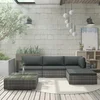 Image de vidaXL - 5-delige - Loungeset - met - kussens - poly - rattan - grijs