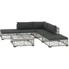 Image de vidaXL - 6-delige - Loungeset - met - kussens - poly - rattan - grijs