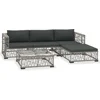 Image de vidaXL - 5-delige - Loungeset - met - kussens - poly - rattan - grijs