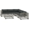 Image de vidaXL - 6-delige - Loungeset - met - kussens - poly - rattan - grijs