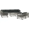Image de vidaXL - 10-delige - Loungeset - met - kussens - poly - rattan - grijs