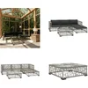 Image de vidaXL - 5-delige - Loungeset - met - kussens - poly - rattan - grijs