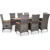 Image de vidaXL - 9-delige - Tuinset - met - kussens - poly - rattan - grijs