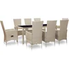 Image de vidaXL - 9-delige - Tuinset - met - kussens - poly - rattan - beige