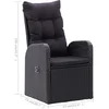Image de vidaXL - Tuinstoelen - 2 - st - verstelbaar - met - kussens - poly - rattan - zwart