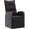Image de vidaXL - Tuinstoel - verstelbaar - met - kussen - poly - rattan - zwart