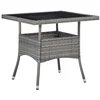 Image de vidaXL - Tuintafel - poly - rattan - en - glas - grijs