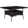 Image de vidaXL - Tuintafel - poly - rattan - en - glas - zwart