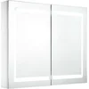 Image de vidaXL - Badkamerkast - met - spiegel - en - LED - 80x12,2x68 - cm