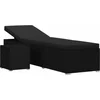 Image de vidaXL - Ligbed - met - kussen - en - theetafel - poly - rattan - zwart