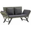 Image de vidaXL - Tuinbank - met - kussens - 176 - cm - poly - rattan - grijs