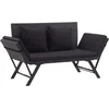 Image de vidaXL - Tuinbank - met - kussens - 176 - cm - poly - rattan - zwart
