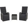 Image de vidaXL - 3-delige - Bistroset - met - kussens - poly - rattan - grijs