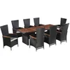 Image de vidaXL - 9-delige - Tuinset - met - kussens - poly - rattan - zwart