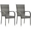 Image de vidaXL - Tuinstoelen - stapelbaar - 2 - st - poly - rattan - grijs