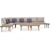 Image de vidaXL - Loungeset - 7-zits - met - kussens - massief - acaciahout - bruin