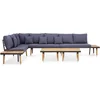 Image de vidaXL - Loungeset - 7-zits - met - kussens - massief - acaciahout - bruin