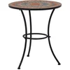 Image de vidaXL - Bistrotafel - mozaïek - 60 - cm - keramiek - oranje - en - grijs