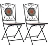 Image de vidaXL - Bistrostoelen - mozaïek - 2 - st - oranje - en - grijs