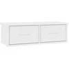 Image de vidaXL - Wandschap - met - lades - 60x26x18,5 - cm - bewerkt - hout - wit