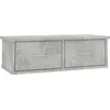 Image de vidaXL - Wandschap - met - lades - 60x26x18,5 - cm - bewerkt - hout - betongrijs