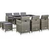 Image de vidaXL - 11-delige - Tuinset - met - kussens - poly - rattan - grijs