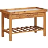 Image de vidaXL - Tuinwerkbank - met - zinken - blad - massief - acaciahout