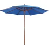 Image de vidaXL - Parasol - met - houten - paal - 300x258 - cm - blauw