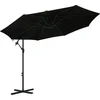 Image de vidaXL - Zweefparasol - met - LED - en - stalen - paal - 300 - cm - zwart