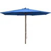 Image de vidaXL - Parasol - met - houten - paal - 350 - cm - blauw