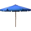 Image de vidaXL - Parasol - met - houten - paal - 330 - cm - azuurblauw