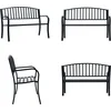 Image de vidaXL - Tuinbank - 125 - cm - staal - zwart