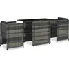 Image de vidaXL - 3-delige - Bistroset - met - kussens - poly - rattan - grijs