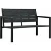 Image de vidaXL - Tuinbank - hout-look - 120 - cm - HDPE - zwart