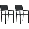 Image de vidaXL - Tuinstoelen - 2 - st - hout-look - HDPE - zwart