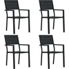 Image de vidaXL - Tuinstoelen - 4 - st - hout-look - HDPE - zwart