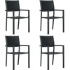 Image de vidaXL - Tuinstoel - 4 - st - rattan-look - kunststof - zwart