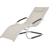 Image de vidaXL - Ligbed - met - kussen - aluminium - en - textileen - crème