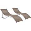 Image de vidaXL - Ligbedden - inklapbaar - 2 - st - textileen - taupe