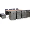 Image de vidaXL - 13-delige - Tuinset - poly - rattan - en - acaciahout - antraciet