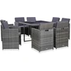 Image de vidaXL - 9-delige - Tuinset - met - kussens - poly - rattan - antraciet