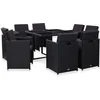 Image de vidaXL - 9-delige - Tuinset - met - kussens - poly - rattan - zwart
