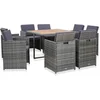 Image de vidaXL - 9-delige - Tuinset - met - kussens - poly - rattan - antraciet