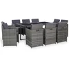 Image de vidaXL - 11-delige - Tuinset - met - kussens - poly - rattan - grijs
