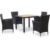 Image de vidaXL - 5-delige - Tuinset - met - kussens - poly - rattan - zwart
