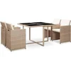 Image de vidaXL - 5-delige - Tuinset - met - kussens - poly - rattan - beige