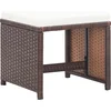 Image de vidaXL - Tuinkrukken - 2 - st - met - kussens - poly - rattan - bruin