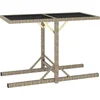 Image de vidaXL - Tuintafel - 110x53x72 - cm - glas - en - poly - rattan - beige