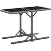 Image de vidaXL - Tuintafel - 110x53x72 - cm - glas - en - poly - rattan - antraciet