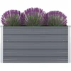 Image de vidaXL - Plantenbak - verhoogd - 100x100x45 - cm - gegalvaniseerd - staal - grijs
